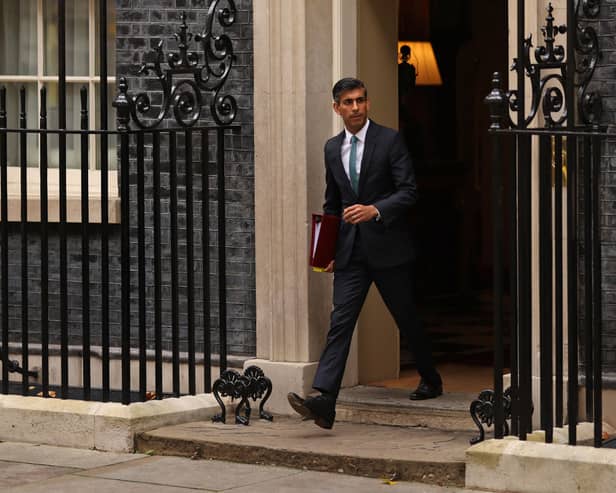 Prime Minister Rishi Sunak leaves 10 Downing Street for his first Prime Minister's Questions