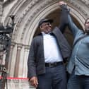 Paul Green (left) and Cleveland Davidson outside the Royal Courts of Justice in London, where the pair have had their convictions overturned by the Court of Appeal (Photo: PA)
