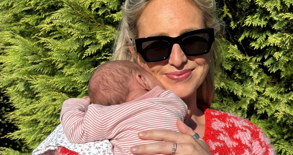 Alice Gregory with her newborn baby.