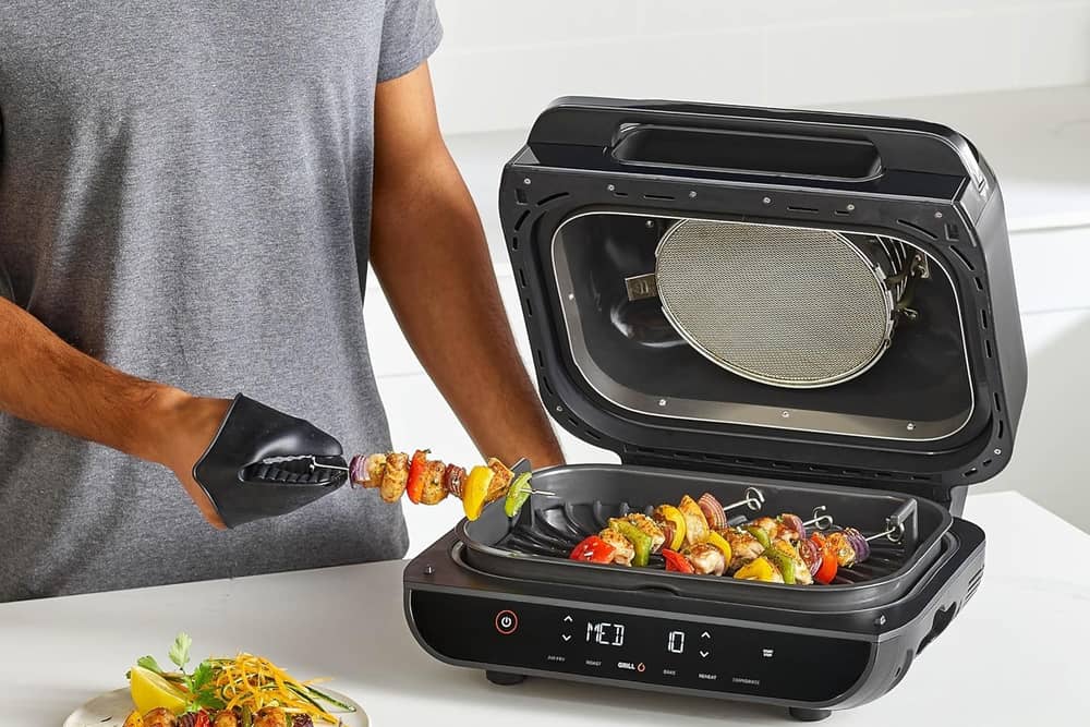 The Foodi Max Health Grill acts as an indoor barbecue - or an air fryer 