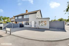 The semi-detached house sits on Ormesby Way in Bedford, with ample parking and a corner plot that gives the property space around its boundaries.