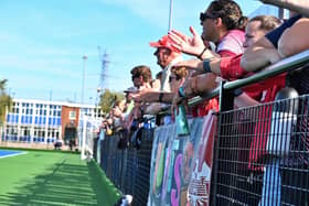 Spectators enjoy the action