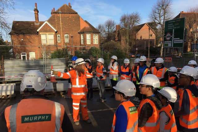 Network Rail with pupils from Priory Lower School