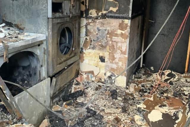 The damage to the laundry room (Beds Fire & Rescue)