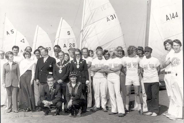 The British Sandyacht Team and Officials in 1974