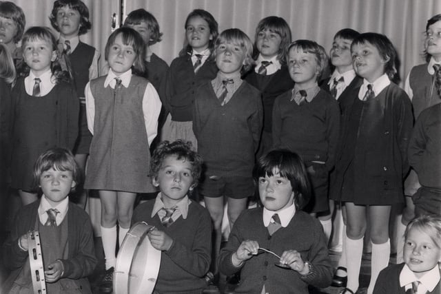 Lytham Hall Park Primary School - children gave a musical recital at the opening of the new school, 1975