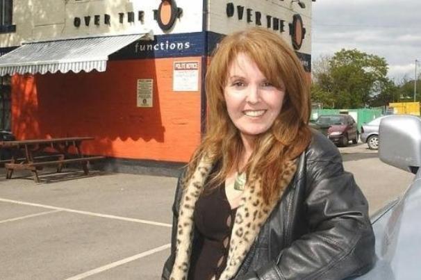 Landlady Jacque Towning at her pub, Over the Top in Ossett in 2006.