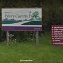 Nick had a motorcycle accident in a car park at Priory Country Park last Saturday (C) Google Maps