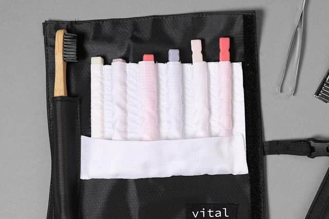 Bradley Goulding's breakable soap travel wash kit