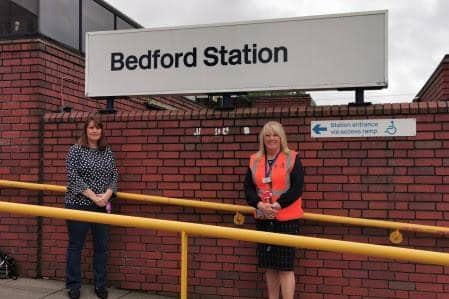 Andrea Badman, assistant project manager at Bedford Foodbank with Bernie Lee, Bedford Station manager
