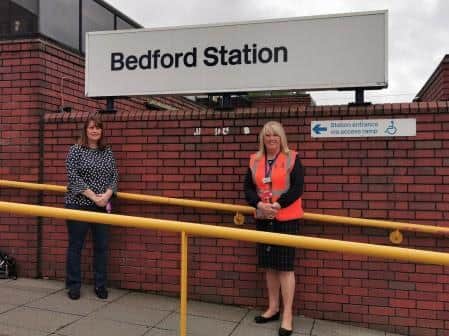 Andrea Badman, assistant project manager at Bedford Foodbank with Bernie Lee, Bedford Station manager