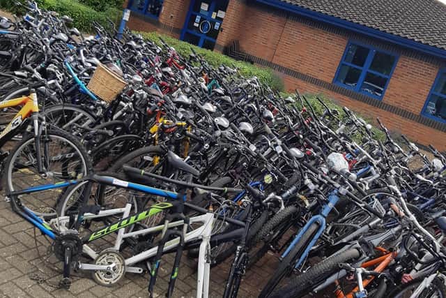The massive haul of stolen bikes