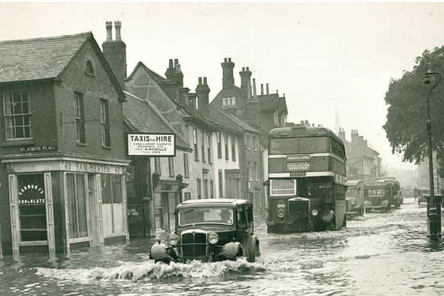 The 1947 floods in Bedford, caused by deep melted snow