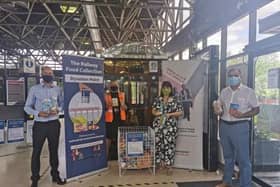 From left, Tom Moran, managing director for Thameslink and Great Northern, Bernie Lee, Bedford station manager, Sarah Broughton, project manager at the Bedford Foodbank, and Bedford's MP Mohammad Yasin