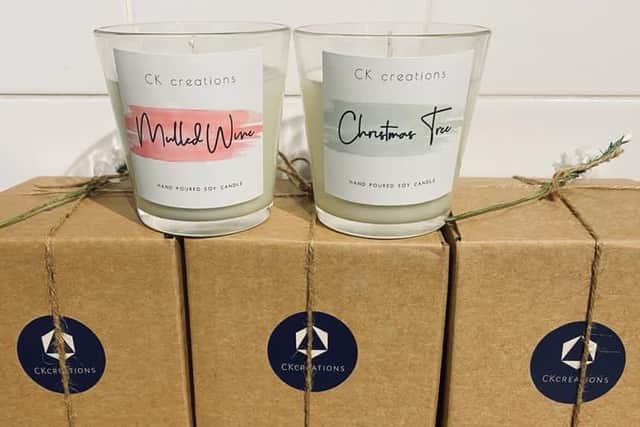 CK Creations' Mulled Wine and Christmas Tree-scented candles