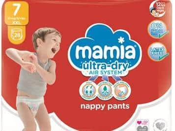 Finley Cameron on the Aldi Mamia nappies pack
