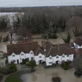Flooding in Bedford (From drone footage shot by Oliver Downing, Nelson Media)