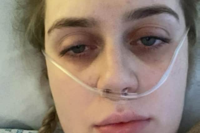 Lauren Sharp in hospital