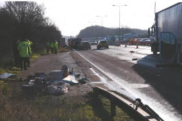 Konrad Biadun drove away from the scene of a fatal car crash he caused when he stopped on the M1 for seemingly no reason