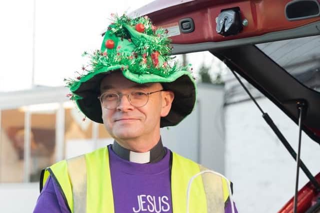 Vicar Father Paul Messam, who arranged two drive-in services in the car park of the Red Lion at Christmas