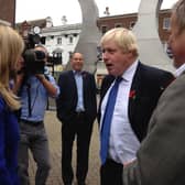 Kerry Cash meeting Boris Johnson when he visited Bedford