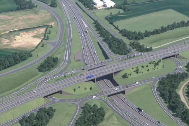 An artistic impression of how the Black Cat roundabout in Bedfordshire will look once the scheme is complete