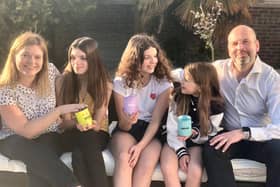 Hayley and Simon with their daughters Amelie, Eva and Ella