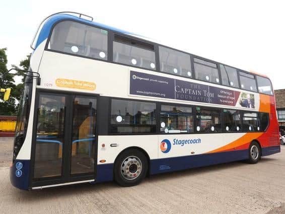 Stagecoach East is paying tribute to NHS hero Captain Tom Moore by branding a bus in his honour