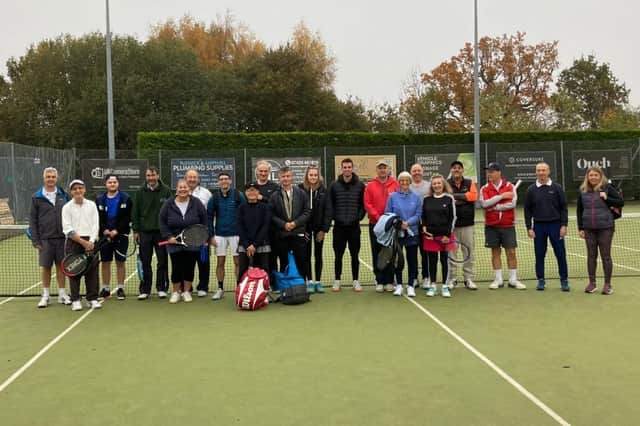 Flitwick and Ampthill tennis players at their annual Jane Saville Charity Tournament which raised £200 for the Royal Papworth Hospital