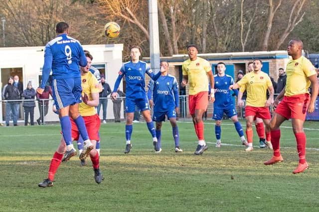 Bedford Town in their win over Kempston Rovers earlier this month (Picture courtesy of www.bedfordeagles.net)