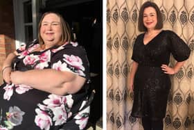 Harriet Peacock before and after she lost 18 stone