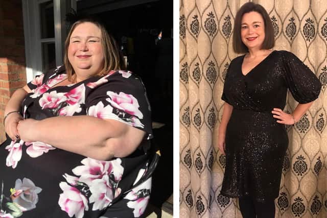Harriet Peacock before and after she lost 18 stone