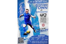 Not long to wait, Bedford Town's game with Berkhamsted, the top two teams in the Southern League Division One Central, is on January 29 at the Eyrie.