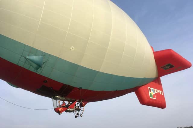 Bobby's airship will fly over Bedford on Sunday