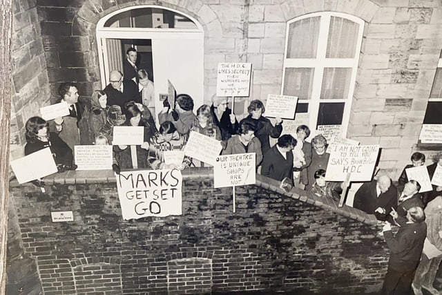 'Save the Capitol' - a protest at the Town Hall in Horsham in 1981