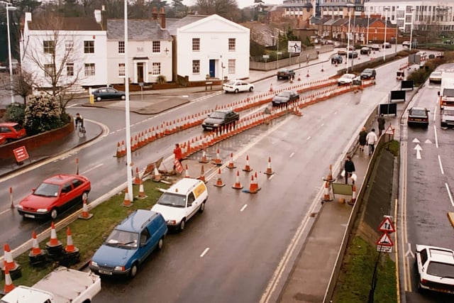 Roadworks in Albion Way in January 1995