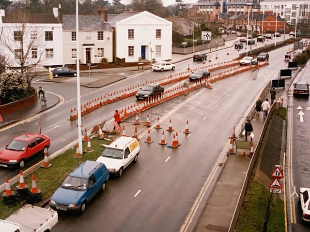 Roadworks in Albion Way in January 1995