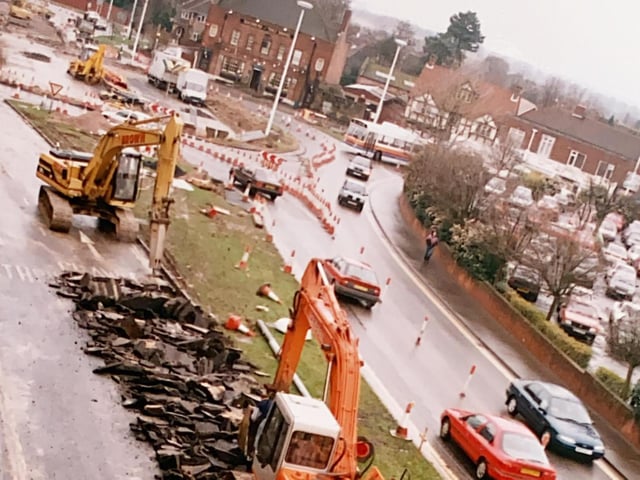 Road changes in Albion Way in January 1995