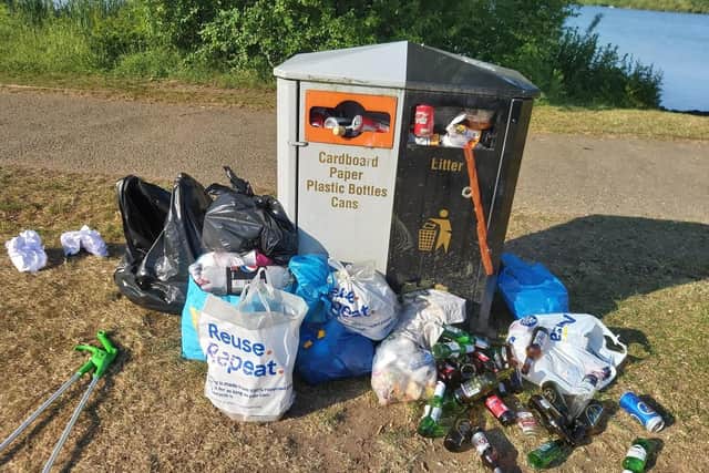 Just some of the litter found at Bedford's parks