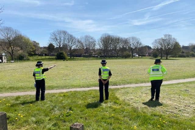 Officers carrying out a weapons sweep