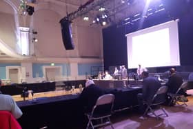 Bedford's Corn Exchange hosted the council's first in-person planning committee meeting in more than one year