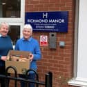 The food packages, including the delicious Richmond homemade bread, were picked up by Adela Walster, left and Stella Brooks