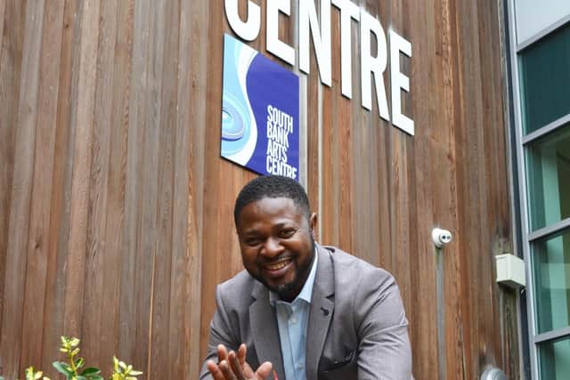 Matthew Jolaosho outside the South Banks Arts Centre at Bedford College