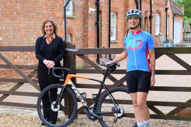 Hannah Ingram-Moore, Captain Sir Tom’s daughter, launches the Willen Hospice Captain Tom Cycle 100