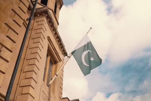 The Pakistan flag at Bedford Town Hall