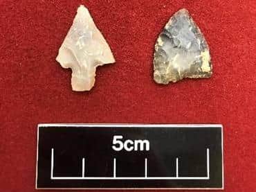 Prehistoric flint arrowheads found at Black Cat roundabout