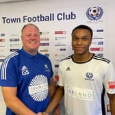 Gary Setchell welcomed new signing Zak Brown earlier this month  (Picture courtesy of www.bedfordeagles.net)