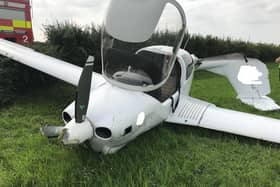 The light aircraft had to make an emergency landing (Picture: Bedfordshire Fire & Rescue)