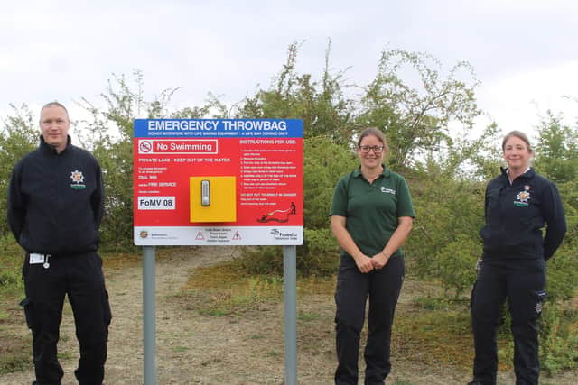 Area community safety officers David Lynch and Stacey Moore with Anna Charles, head ranger for the Forest of Marston Vale