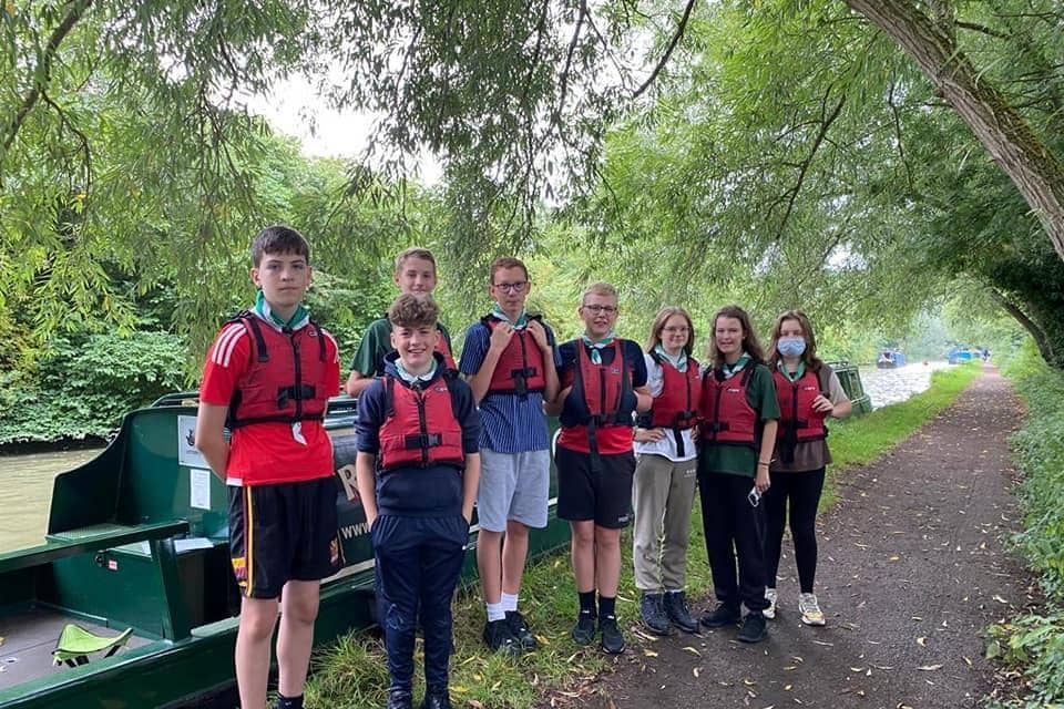 From left to right: James, Archie, Lewis, Edmund, Adam, Katie, Hannah and Aeryn.